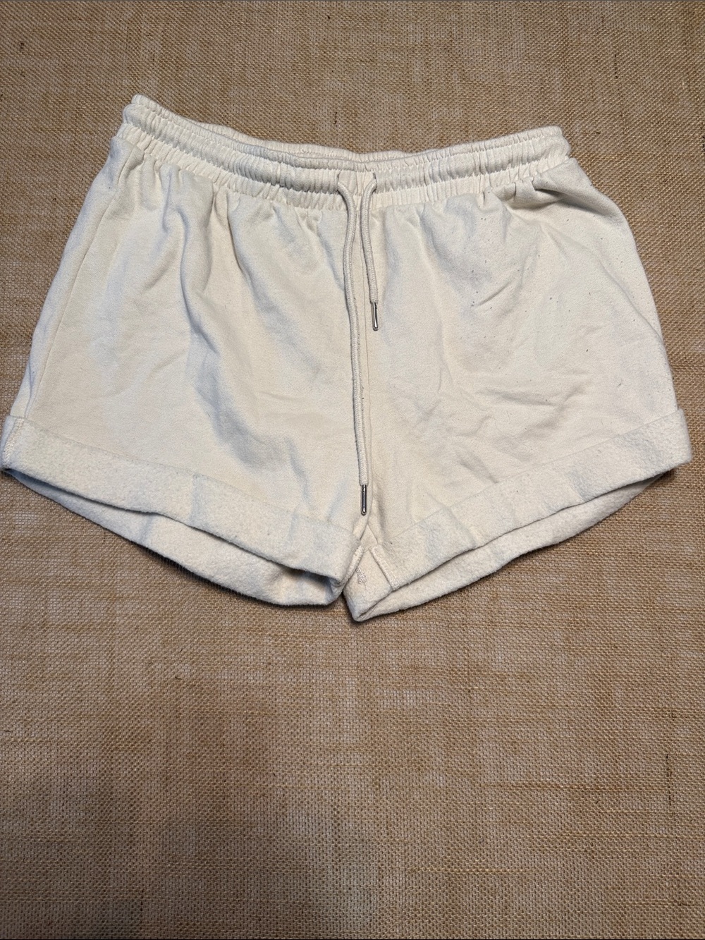 Women’s Cozy Fleece Drawstring Shorts - Cream